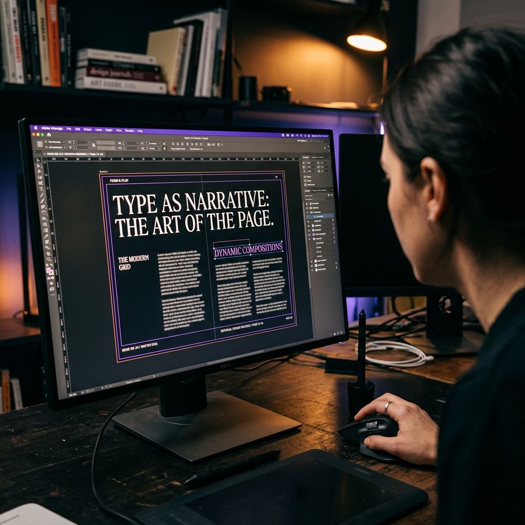 Typography design process in a creative studio
