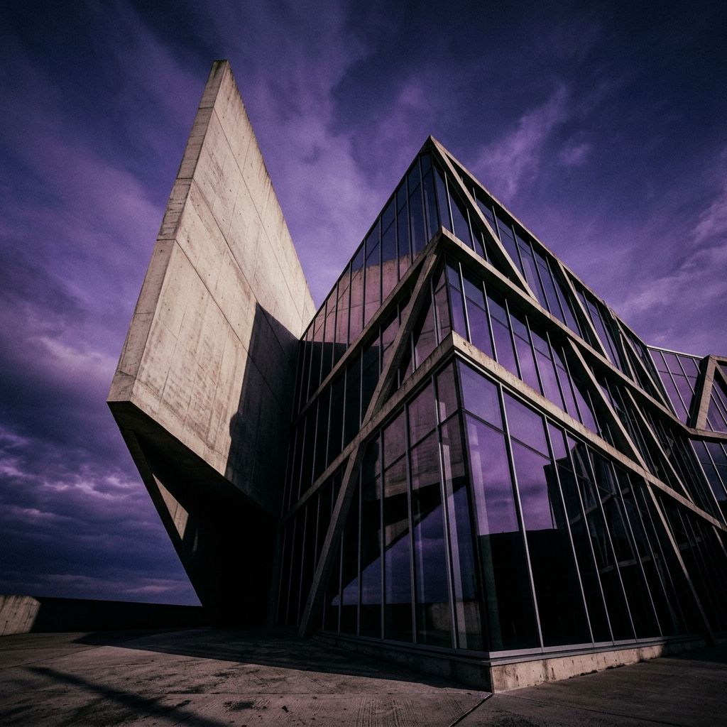 Architectural perspective with dramatic angles
