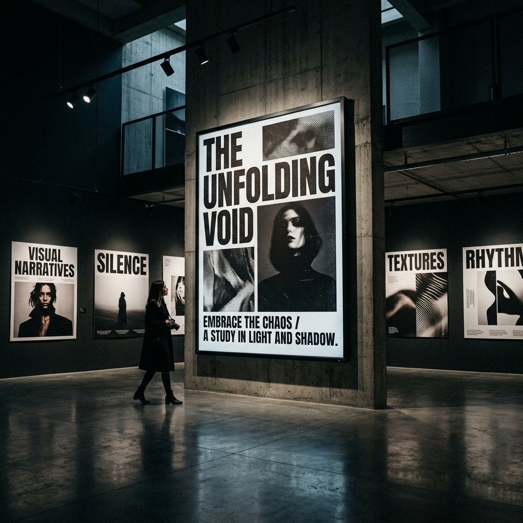 Echo Collective campaign posters in gallery setting